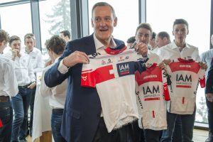 Crans-Montana, le 9 décembre 2015
Conférence de Presse de IAM Cycling.
Michel Thétaz, patron de IAM Cycling
Sacha Bittel/Le Nouvelliste