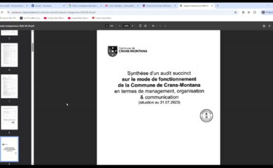 Suite à l’intervention du préposé à la transparence, la commune de Crans-Montana publie son audit interne de 2023